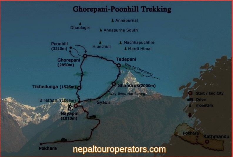 Ghorepani Poonhill Trekking Map